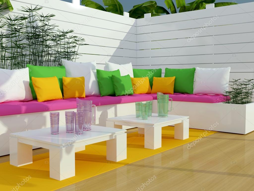 Outdoor patio seating area. — Stock Photo © kosheen 43955519