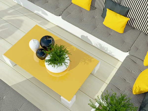 açık veranda oturma alanı.