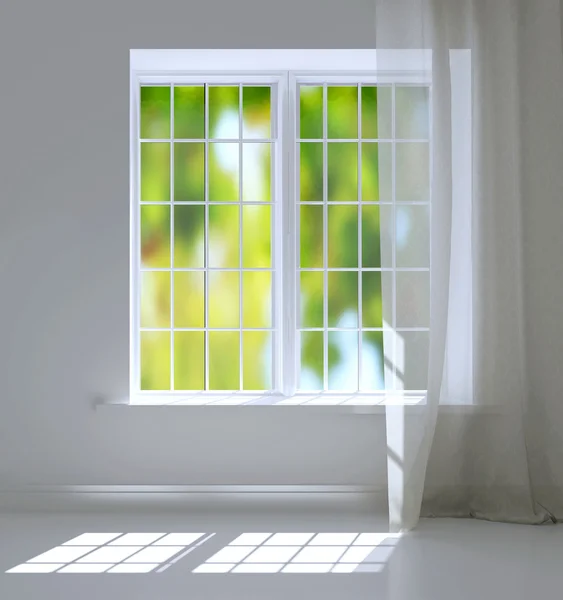 Empty white room. Modern residential window. — Stock Photo, Image