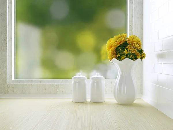 White kitchen design. — Stock Photo, Image