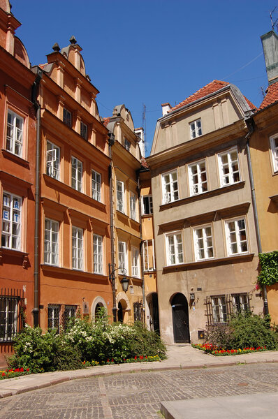 WARSAW, POLAND - MAY 25: Historical buildings in Old Town on May 25, 2009 in Warsaw, Poland. This is part of the medieval city, which in XIII century occupied an are