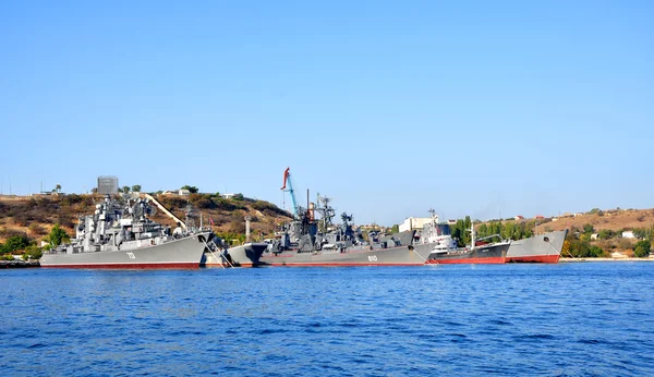 Sevastopol Ucrânia Outubro 2012 Navios Guerra Frota Mar Negro Outubro — Fotografia de Stock