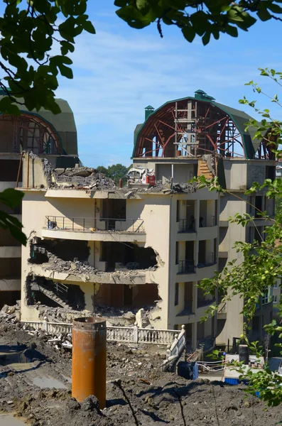 Demolition of illegally constructed building in Sochi, Russia — Stock Image Demolition of illegally constructed building in Sochi, Russia Royalty Free Stock Images