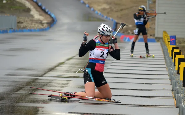 Campeonato de Rusia en el biatlón de verano en Sochi el 21 de septiembre de 2013 — Foto de Stock