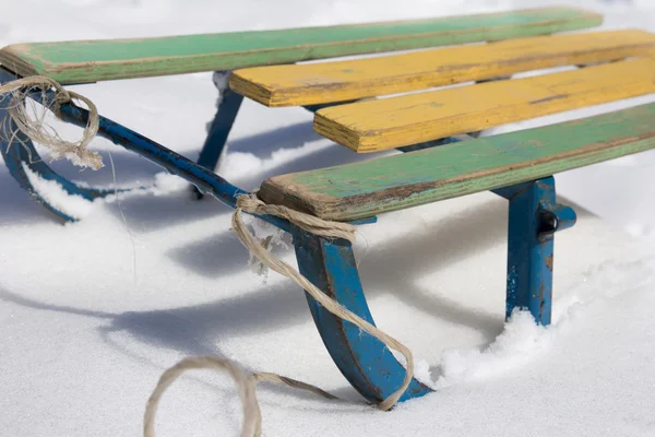 Sled in the snow — Stock Photo, Image