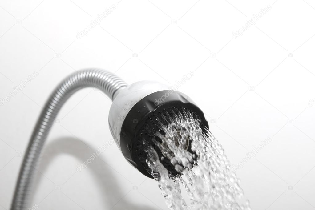 shower on a white background