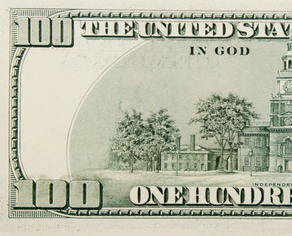 Απόσπασμα closeup των $100 νομοσχέδιο μας νόμισμα — Φωτογραφία Αρχείου