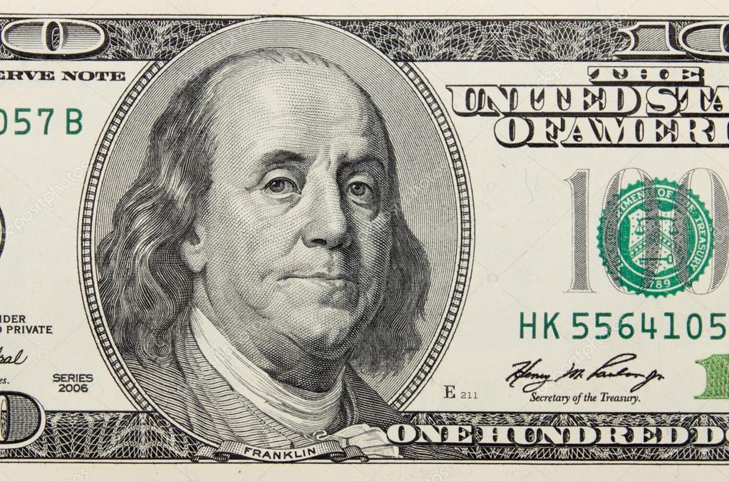Closeup abstract van 100 dollar bill in ons valuta — Stockfoto Closeup abstract van 100 dollar bill in ons valuta — Stockfoto