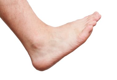 Erkekler ayak beyaz bir arka plan üzerinde