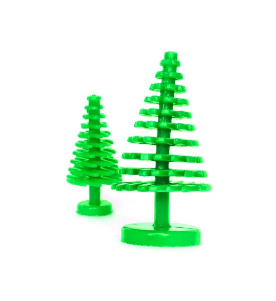Due alberi di Natale di plastica — Foto Stock