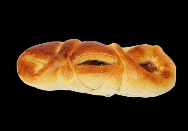 Chleb z dżemem na czarnym tle — Zdjęcie stockowe