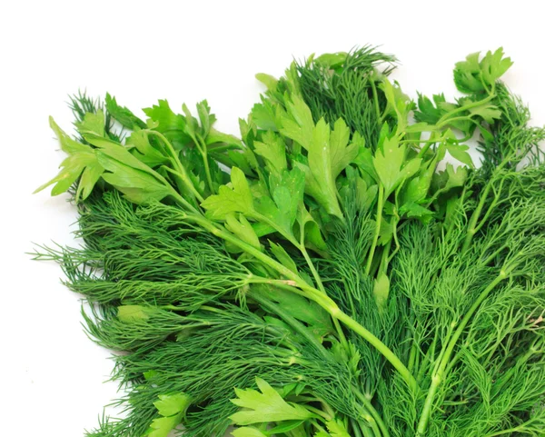 Dill and parsley isolated on a white background — Stock Photo, Image