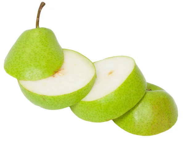 Sliced pear isolated on white background — Stock Photo, Image