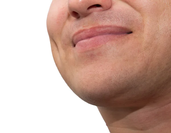 Mannen lippen op een witte achtergrond — Stockfoto