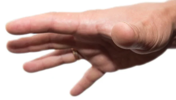 Man 's hand on a white background — стоковое фото