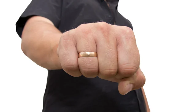 Man showing his fist on a white background — Stock Photo, Image