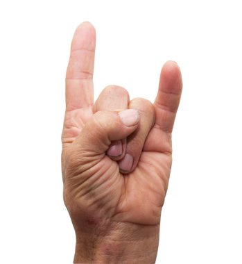 Büyük annemin el beyaz bir arka plan üzerinde