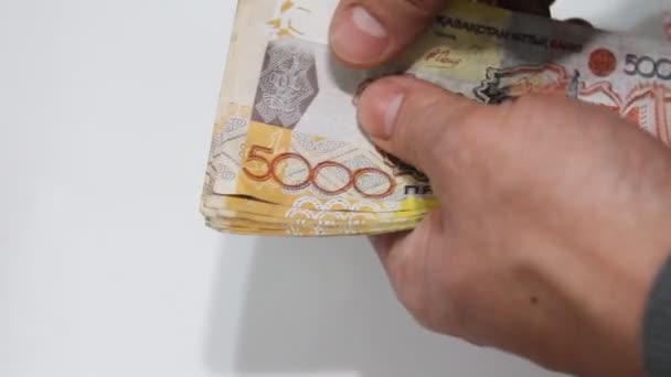 Tenge. Geld aus Kasachstan — Stockvideo