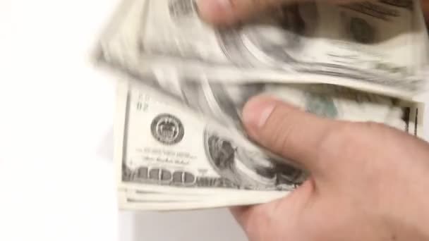 Μετρώντας εκατοντάδες λογαριασμούς δολαρίων — Αρχείο Βίντεο