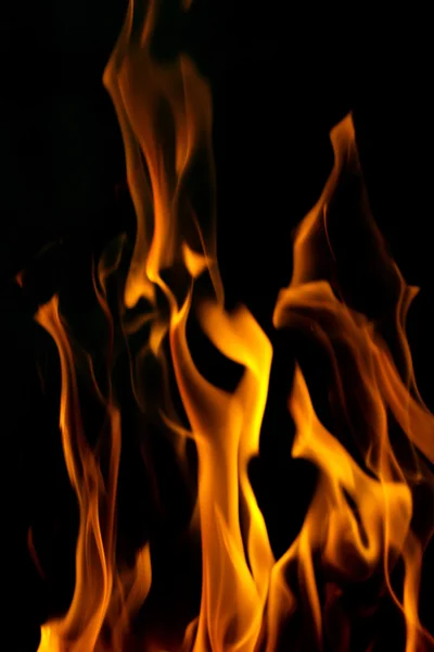 Fire flames on a black background — Stock Photo, Image