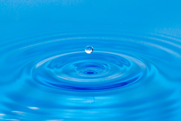 Drop of water in blue