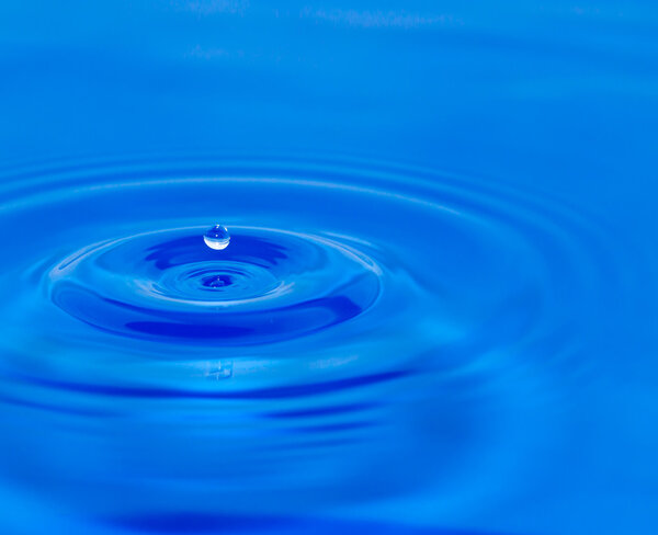 Drop of water in blue