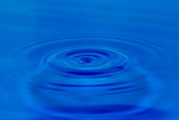 Drop of water in blue