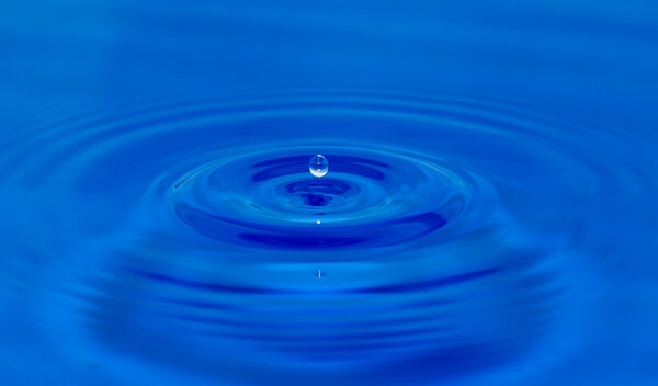 Drop of water in blue