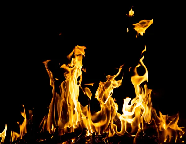 Fondo abstracto. llamas de fuego sobre un fondo negro — Foto de Stock