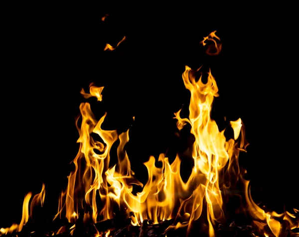 Abstraktní pozadí. oheň plameny na černém pozadí — Stock fotografie