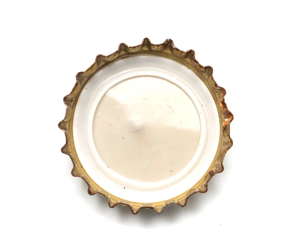 一杯啤酒瓶帽。宏 — 图库照片