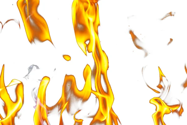 白い背景の上の火の炎 — ストック写真