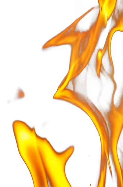 Flammen auf weißem Hintergrund — Stockfoto