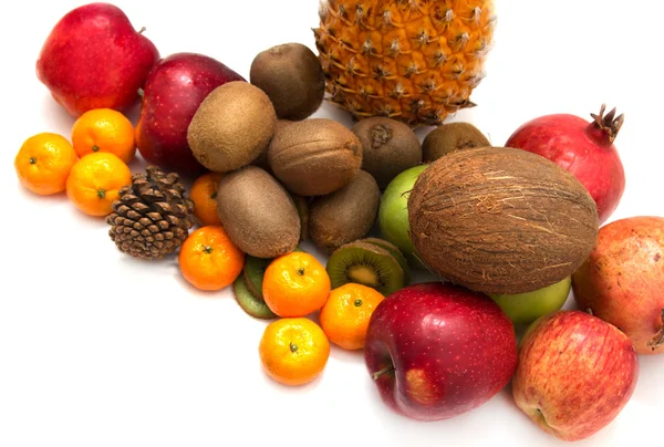 Fresh fruit on a white background — Stock Photo, Image