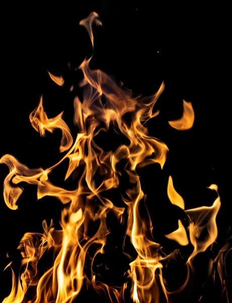 Fire on a black background — Stock Photo, Image