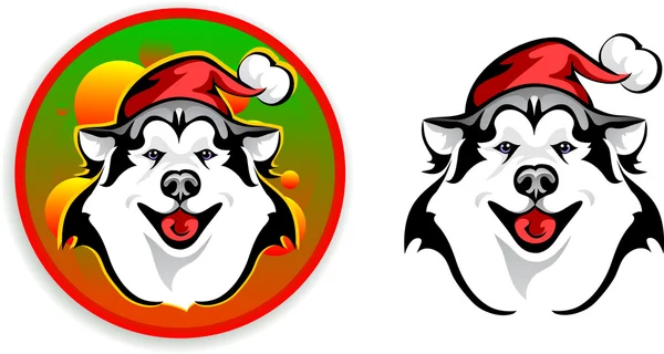 Huskies - Weihnachtsmann — Stockvektor