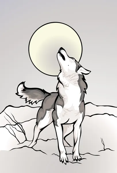 Волчья копыта на луне — стоковый вектор