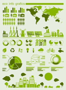 Green ecology info graphics clipart