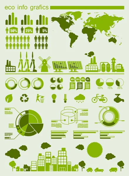 Ecología verde info gráficos — Archivo Imágenes Vectoriales