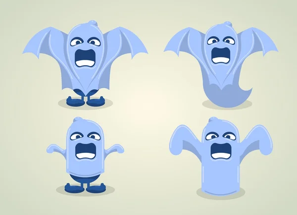 Conjunto vectorial de fantasmas divertidos — Vector de stock