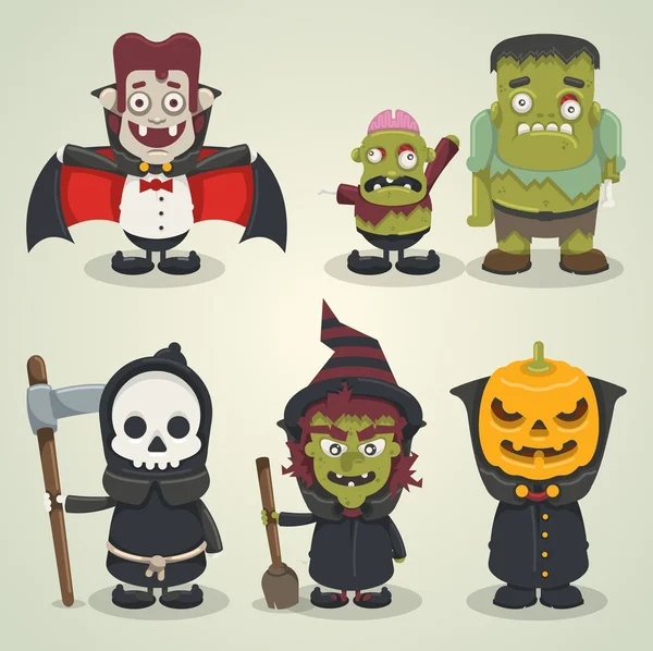 Przerażające postacie halloween — Wektor stockowy