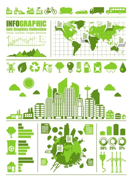 Eco info gráficos —  Vetores de Stock