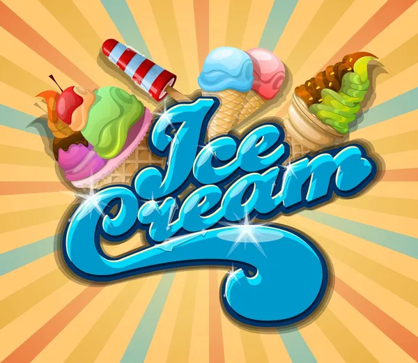 Delicioso sorvete —  Vetores de Stock