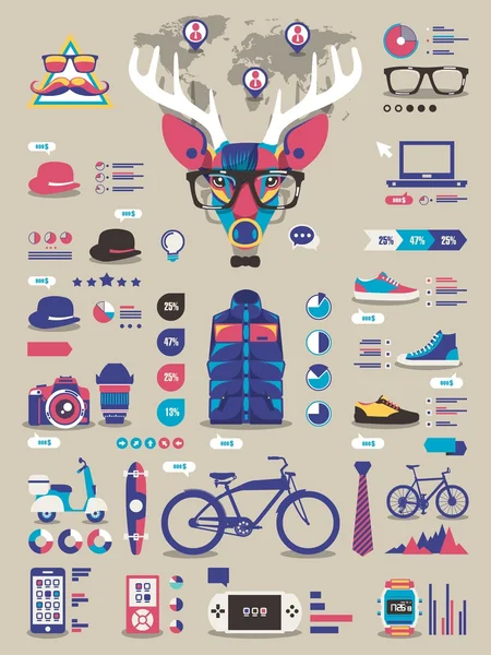 Hipster info graphics Stock Vector