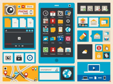akıllı telefon simgeleri ve uygulamaları