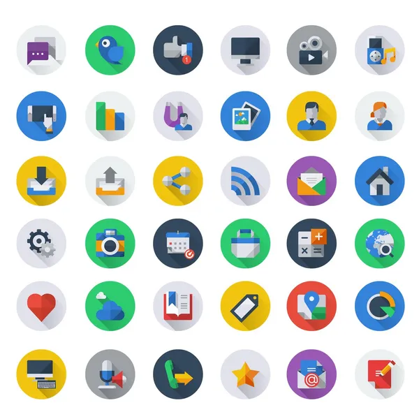 Conjunto de iconos de redes sociales — Vector de stock