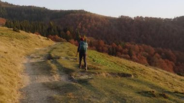 Dağ Ormanı 'nın yakınındaki Country Road' da Kadın Gezgin