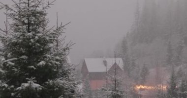 Kış Dağı Köyü Manzarası, Doğa Panoramik Görüntüsü