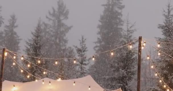 冬季山村景观、自然全景图像 — 图库视频影像