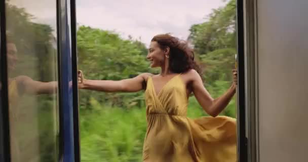 Travel Exploration Tourist Woman Train Famous Landmarks Sri Lanka Romantic — Video Stock